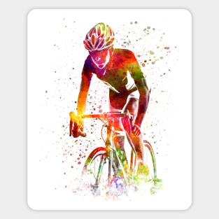 watercolor cycling triathlon Magnet